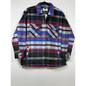 Women’s Ashley By 26 International Plaid Shacket Size Small, Long Cuff Sleeves